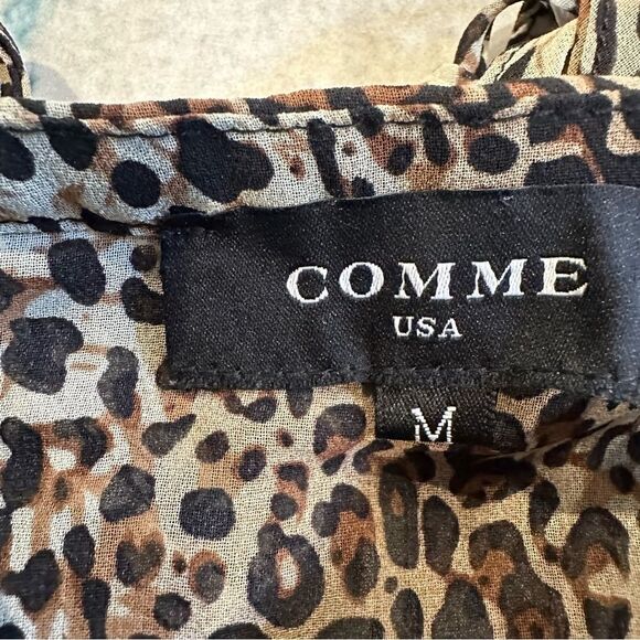 Comme leopard animal print tank top w/full fringe layer & adjustable straps - Picture 13 of 15